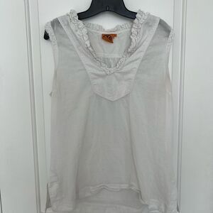 Tory Burch White Sleeveless Top 14 RUNS SMALL